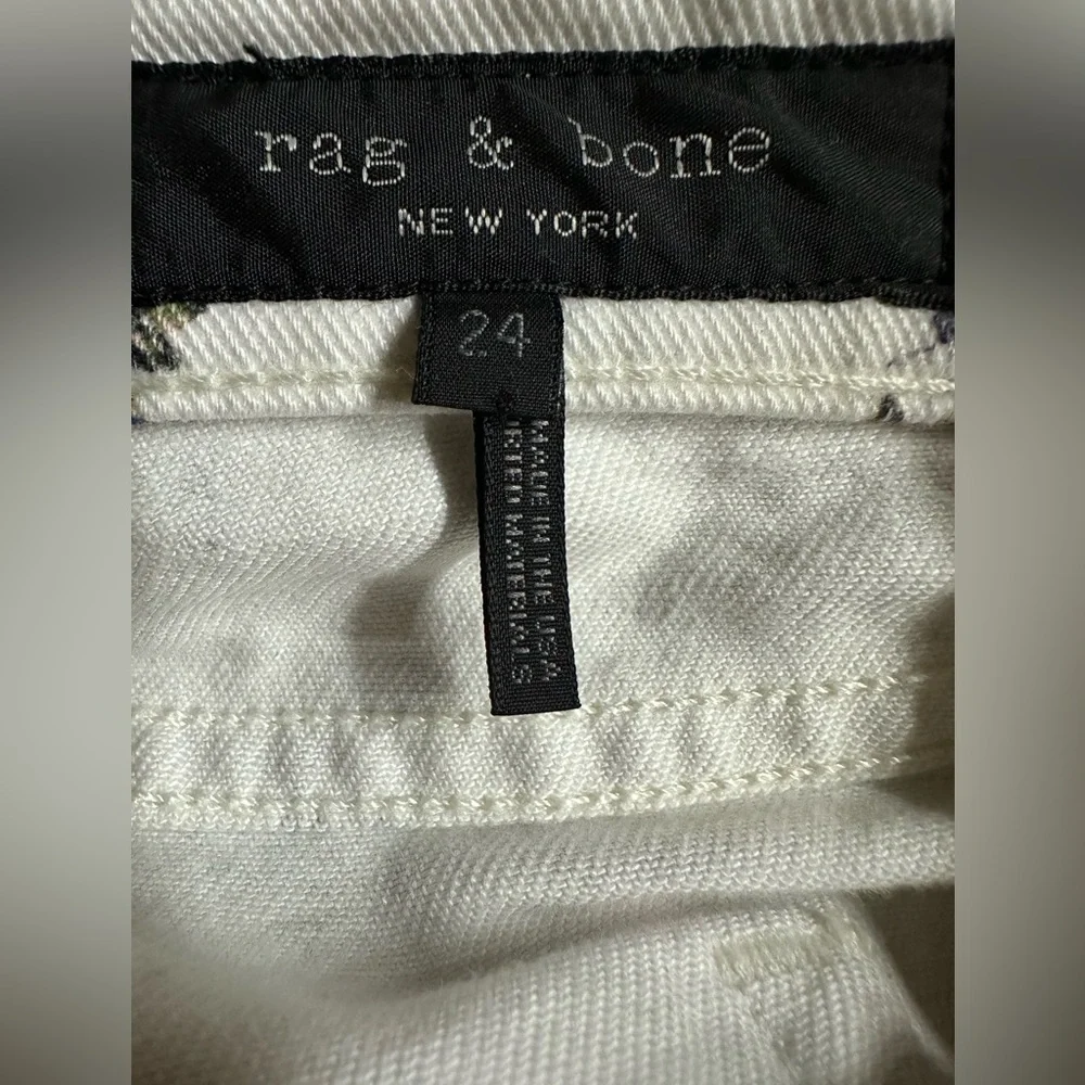 Rag and Bone Micro Floral Print Boyfriend Loose Cropped Jeans Sz 24 (Fits 25-26) - Picture 7 of 11